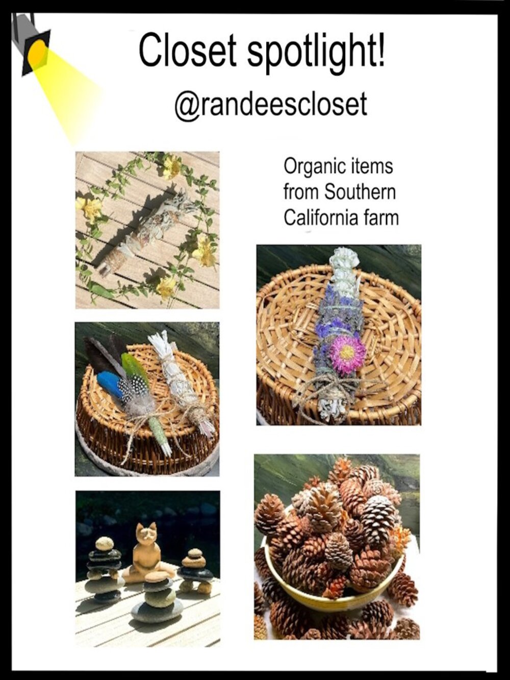 Check out @randeescloset for Hand Crafted Organically Grown Sage Sticks and more